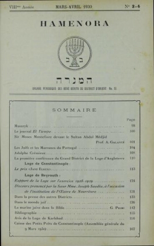 Hamenora. mars - avril 1930 Vol 08 N° 03-04